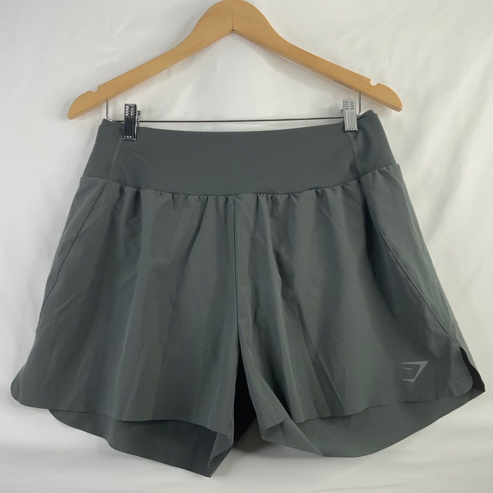 Gymshark Womens Training Loose Fit Shorts Gray Built-in Liner Size Large B1A4U